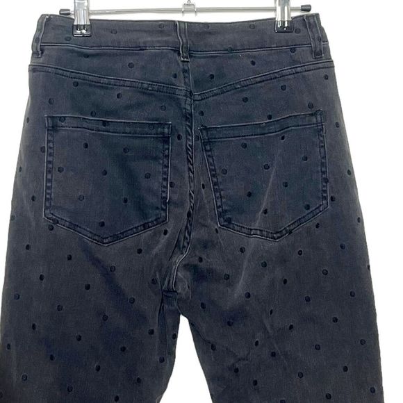 Ulla Johnson Prince Polka Dot Skinny Jeans Cropped Charcoal Gray Women’s Size 2 - Picture 6 of 13